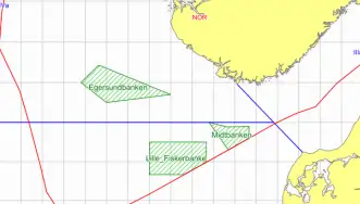 Kort over fiskeriforbudsomr&aring;der som f&oslash;lge af de norske regler